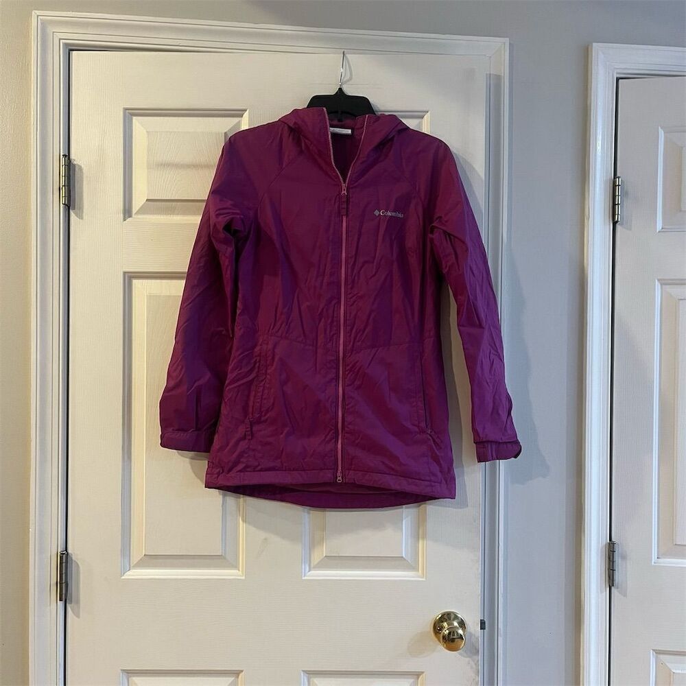 Columbia Women's XS Purple Fleece Lined Hooded Jacket Full Zip